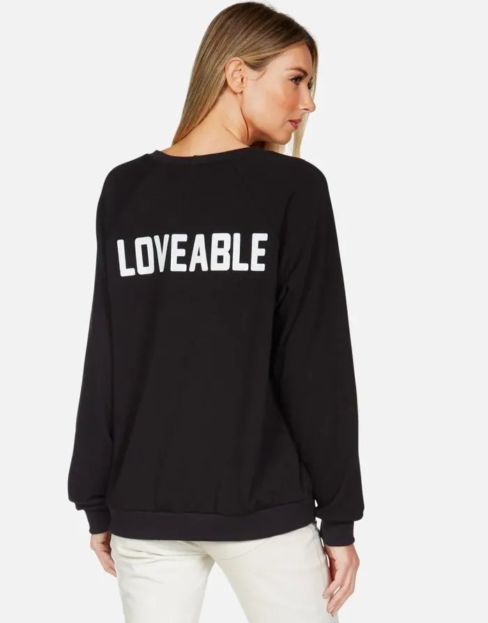 Noleta Heart Teddy Black Women Lauren Moshi Long Sleeve