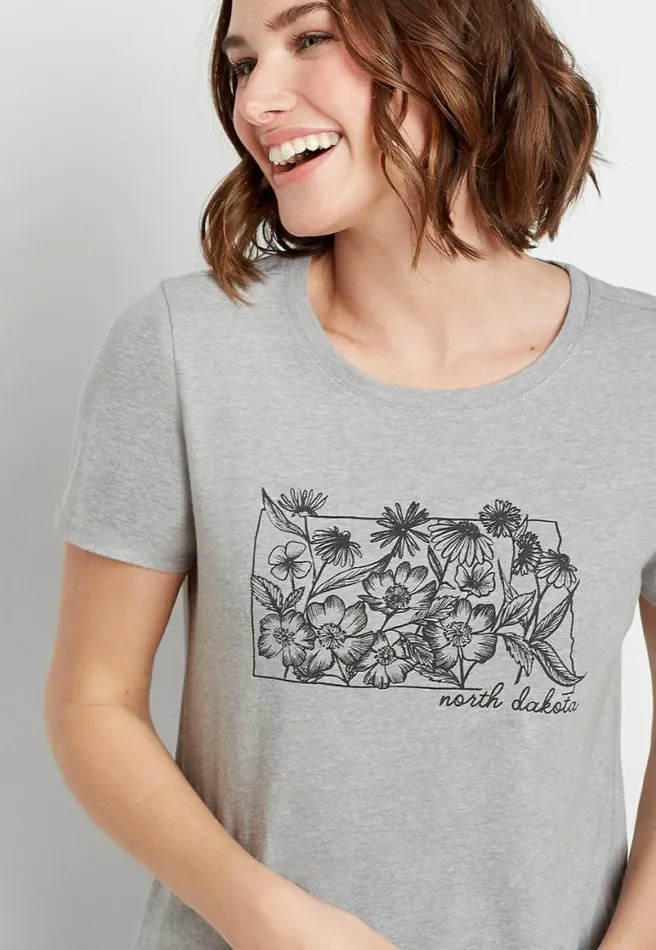 North Dakota State Flower Graphic Tee Women Maurices Tops