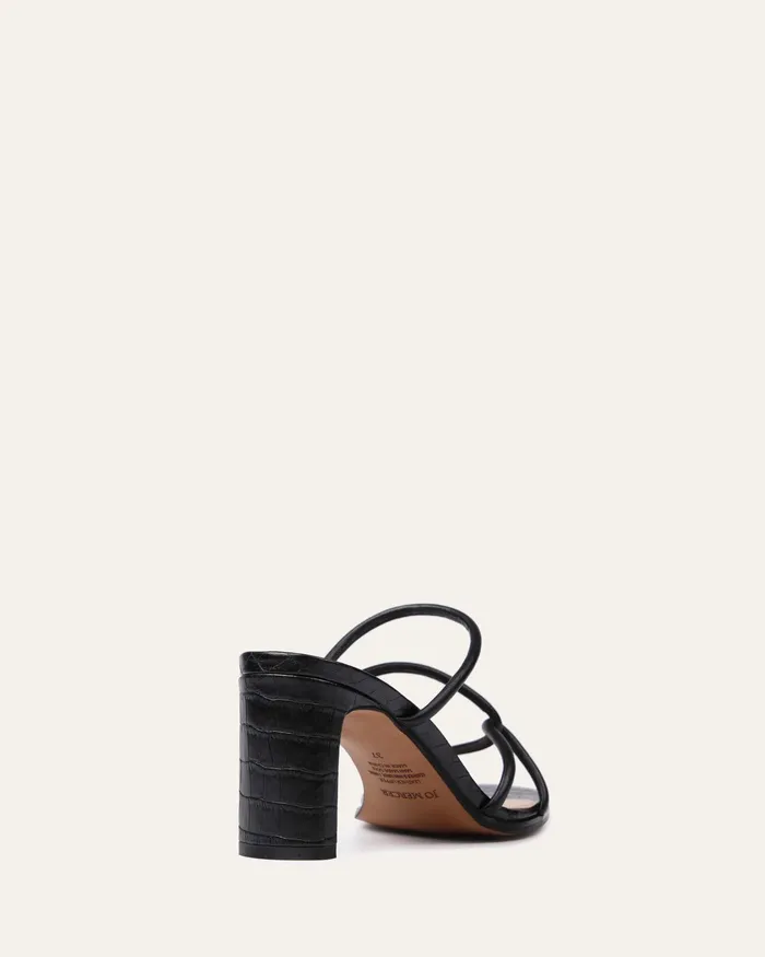 Novi mid heel sandals black leather Women MID HEELS jomercer Novi mid heel sandals black leather Women MID HEELS jomercer