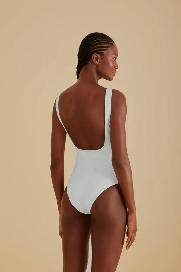 OffWhite Banana Matelasse One Piece Swimsuit Women FARM Rio OnePiece Swimsuits