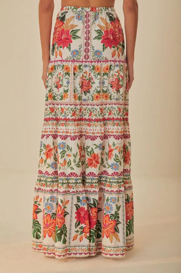 OffWhite Bloom Garden Maxi Skirt Women FARM Rio Skirts