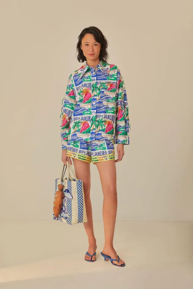 OffWhite Carioca Posters Shorts Women FARM Rio Shorts