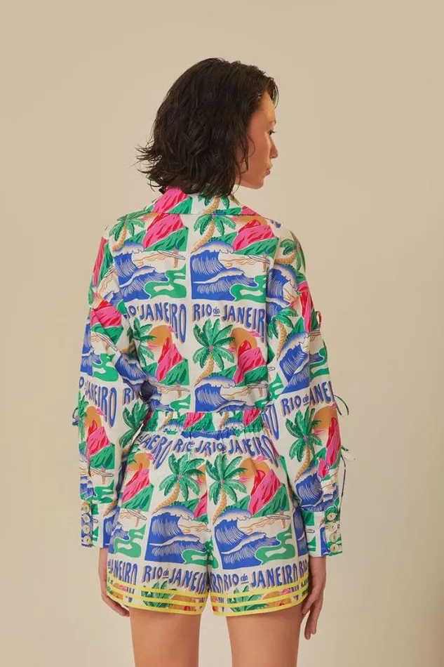 OffWhite Carioca Posters Shorts Women FARM Rio Shorts