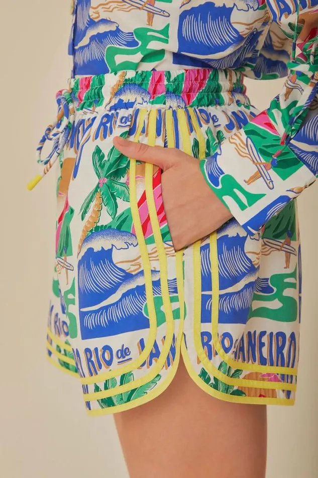 OffWhite Carioca Posters Shorts Women FARM Rio Shorts
