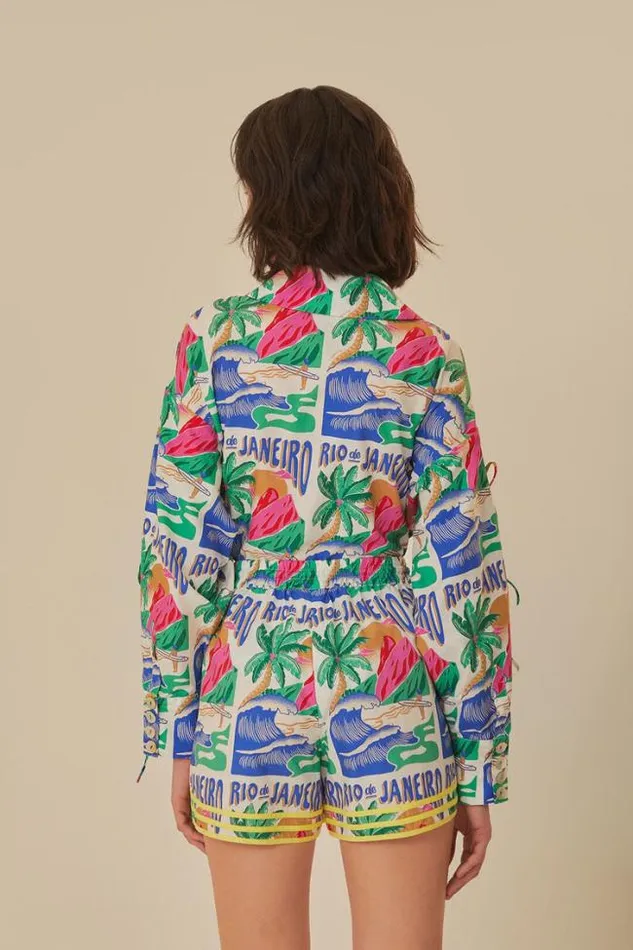 OffWhite Carioca Posters Shorts Women FARM Rio Shorts