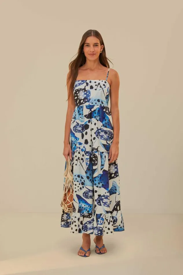 OffWhite Mantas Organic Cotton Maxi Dress Women FARM Rio Maxi Dresses