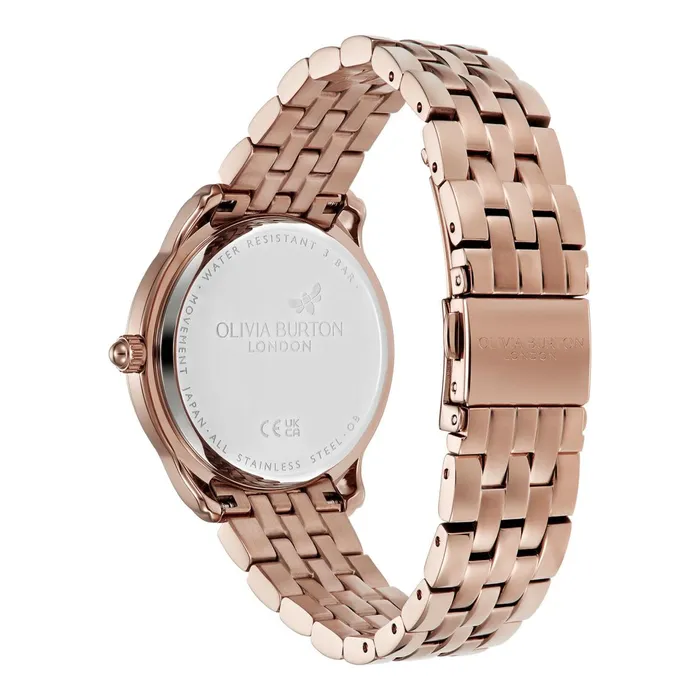 Olivia Burton Classic Watches Women 36mm Starlight Color Kelly Green and Rose Gold Bracelet Watch