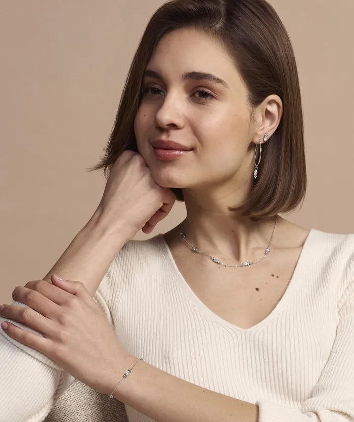 Olivia Burton Earrings Women Dainty Silver Tone Stud Earrings