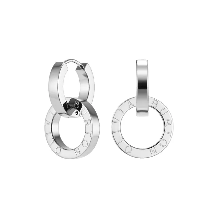 Olivia Burton Earrings Women Honeycomb Toggle Silver Tone Hoop Earrings