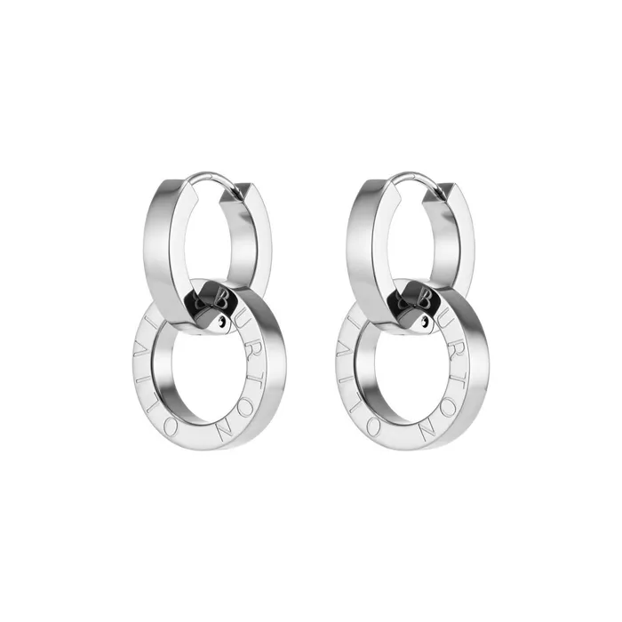Olivia Burton Earrings Women Honeycomb Toggle Silver Tone Hoop Earrings