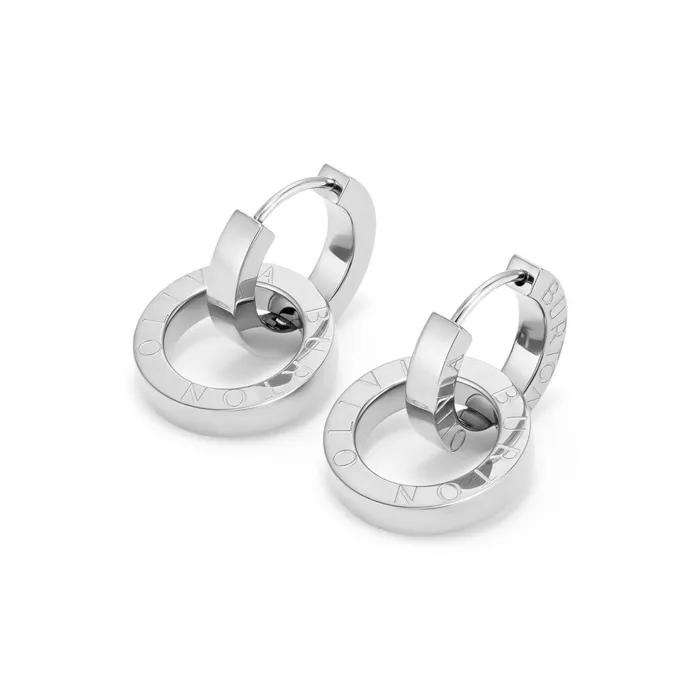Olivia Burton Earrings Women Honeycomb Toggle Silver Tone Hoop Earrings