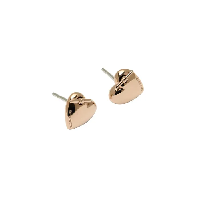 Olivia Burton Earrings Women Knot Heart Rose Gold Stud Earrings