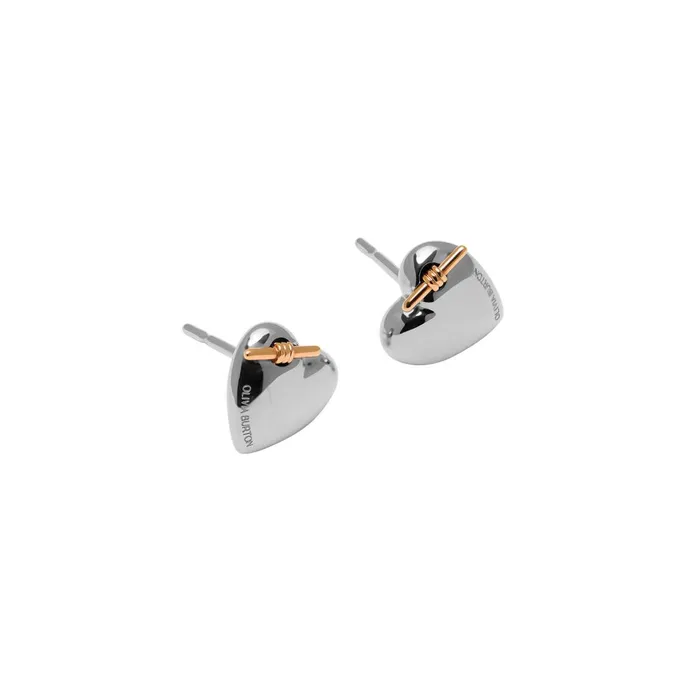 Olivia Burton Earrings Women Knot Heart Silver Stud Earrings