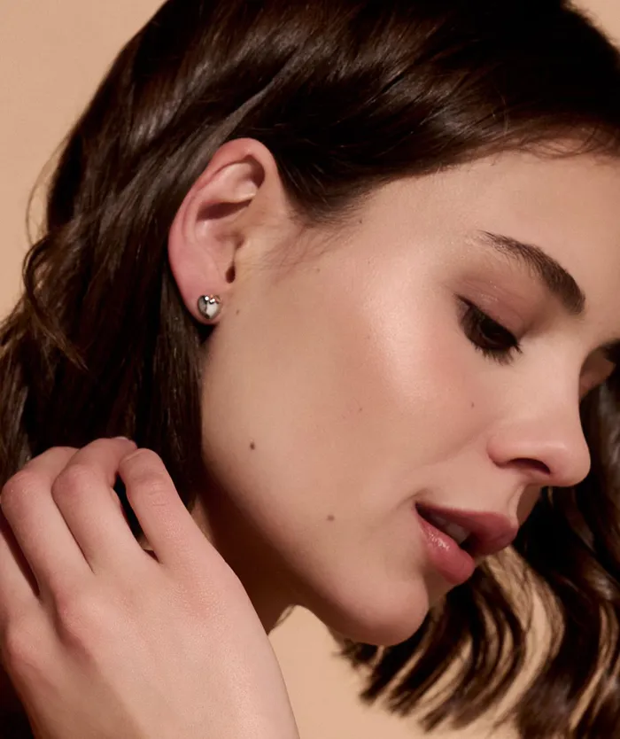 Olivia Burton Earrings Women Knot Heart Silver Stud Earrings