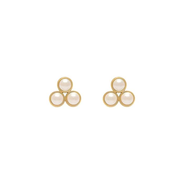 Olivia Burton Earrings Women Pearl Cluster Gold Stud Earrings