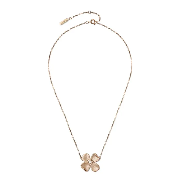 Olivia Burton Necklaces Women Dogwood Flower Carnation Gold Pendant Necklace