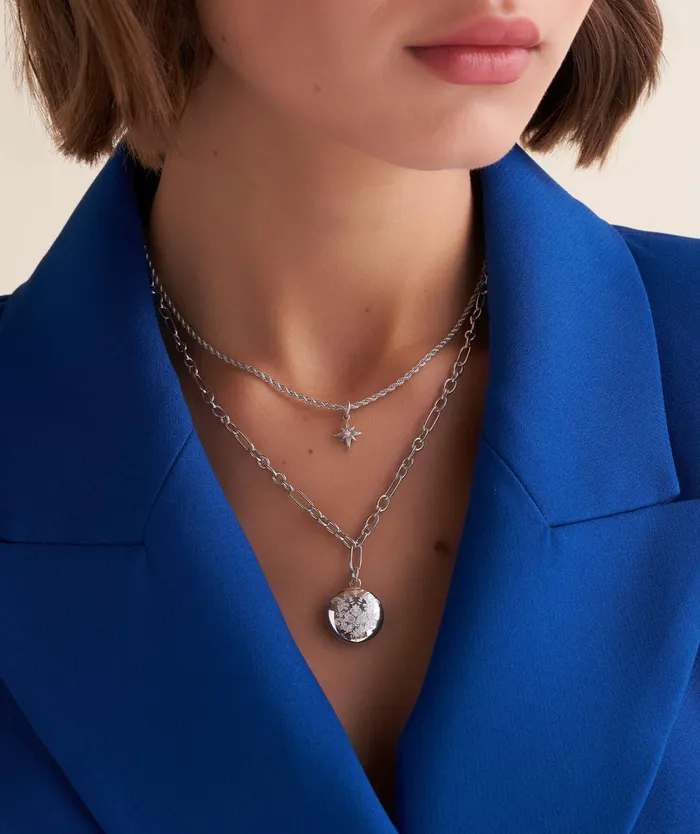 Olivia Burton Necklaces Women Ever Stacked Silver Tone MultiChain Necklace