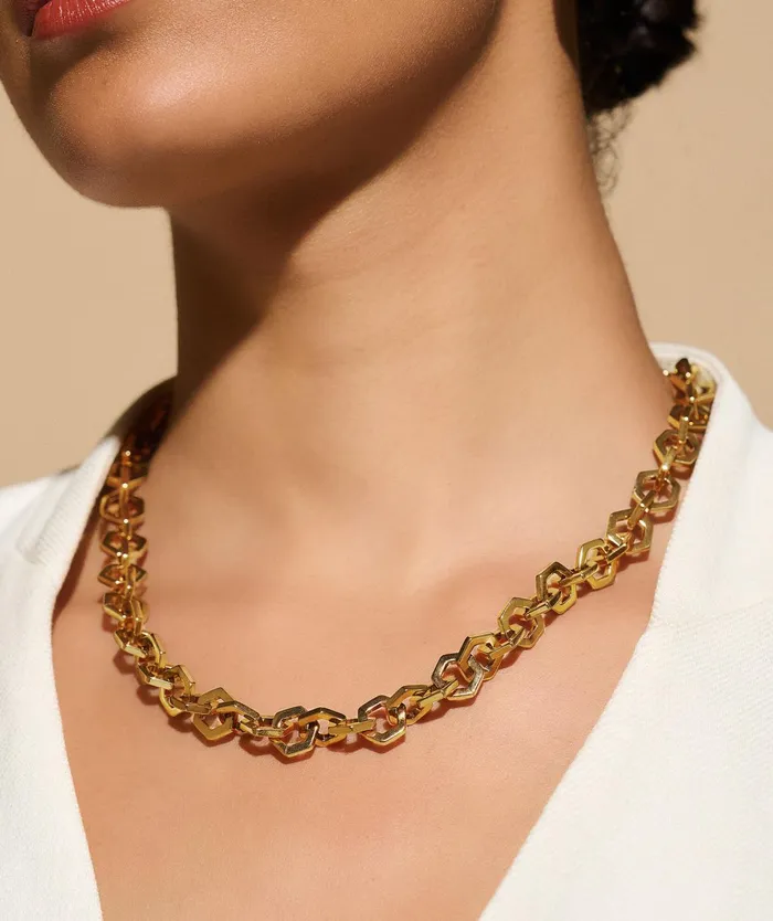 Olivia Burton Necklaces Women Honeycomb Gold Link Necklace