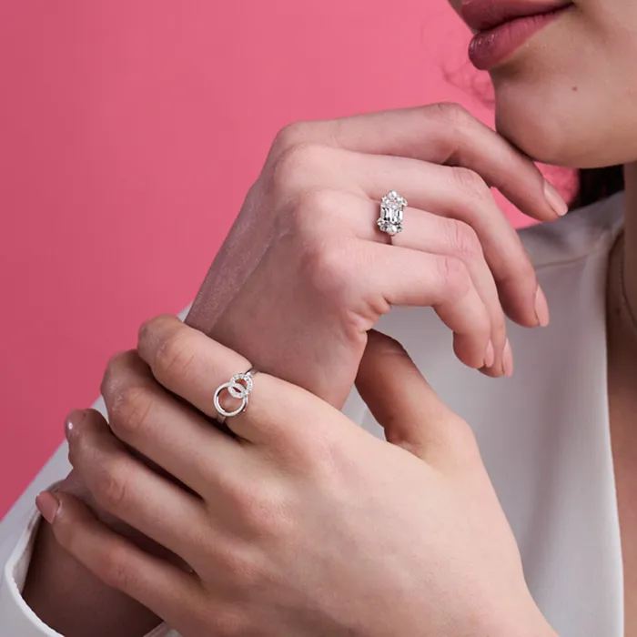 Olivia Burton Rings Women Silver Interlink Ring
