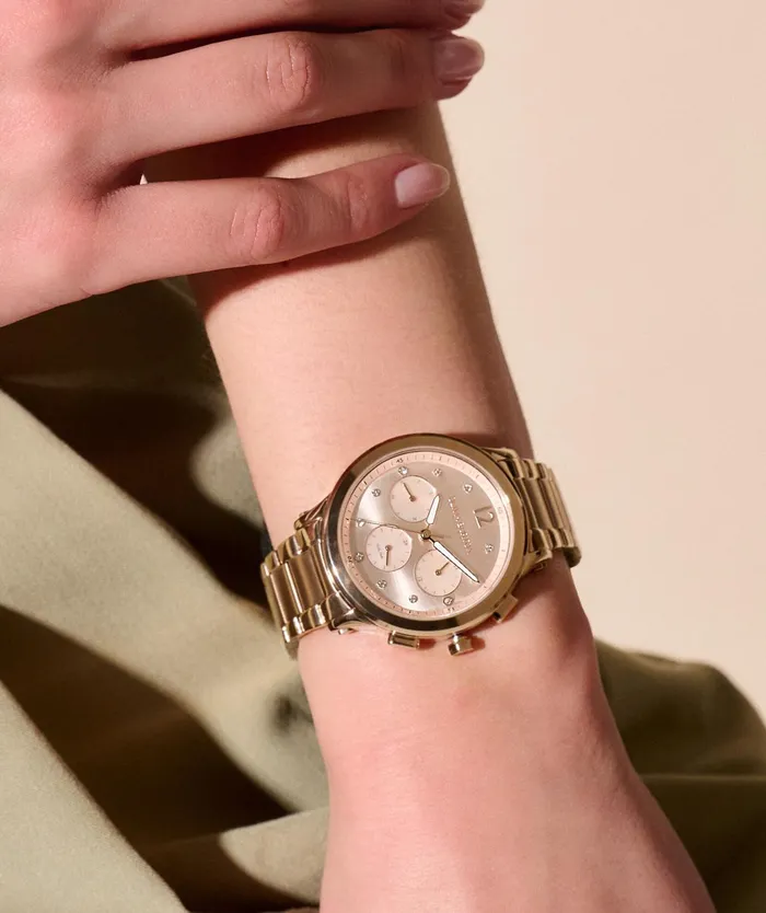 Olivia Burton Sports Luxe Watches Women 38mm MultiFunction Blush and Carnation Gold Bracelet Watch