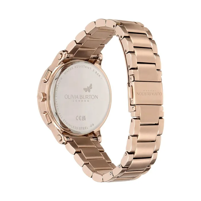 Olivia Burton Sports Luxe Watches Women 38mm MultiFunction Blush and Carnation Gold Bracelet Watch