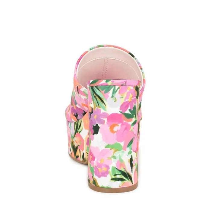 Olley Platform Slide Sandals Pink Floral Women Nine West Sandals Olley Platform Slide Sandals Pink Floral Women Nine West Sandals