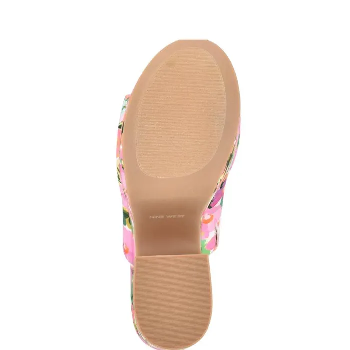 Olley Platform Slide Sandals Pink Floral Women Nine West Sandals Olley Platform Slide Sandals Pink Floral Women Nine West Sandals