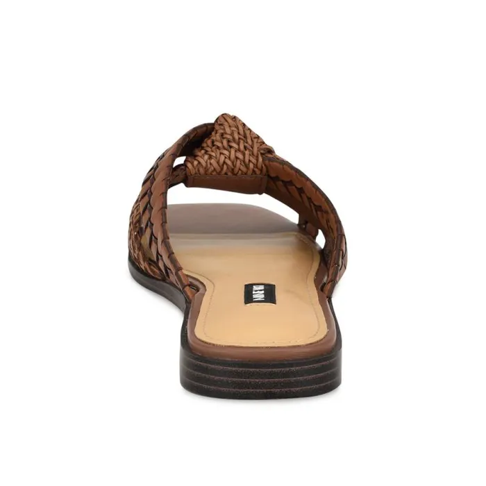 Olson Knotted Flat Slide Sandals Brown Women Nine West Sandals