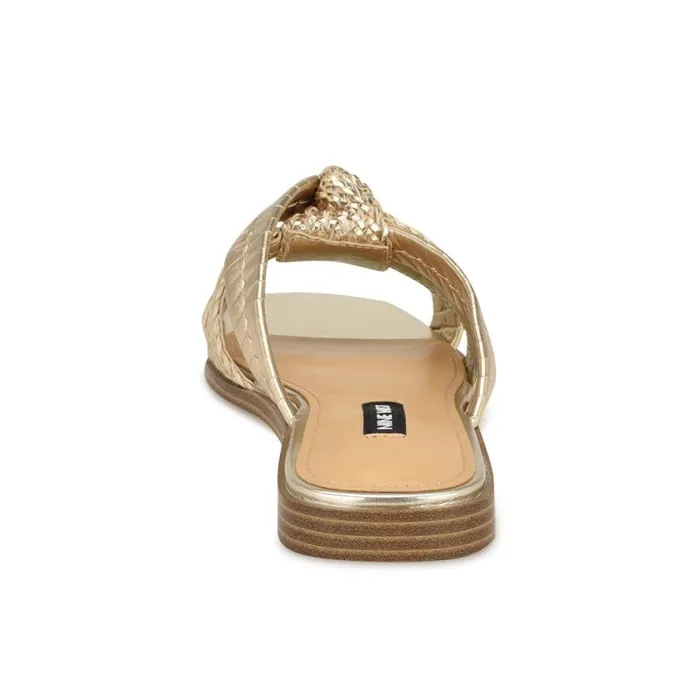 Olson Knotted Flat Slide Sandals Platino Women Nine West Sandals