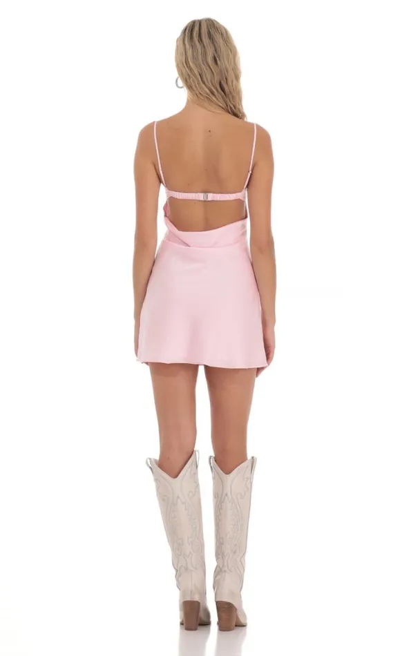 Open Back Dress Pink Women LUCY IN THE SKY Mini Dresses Open Back Dress Pink Women LUCY IN THE SKY Mini Dresses