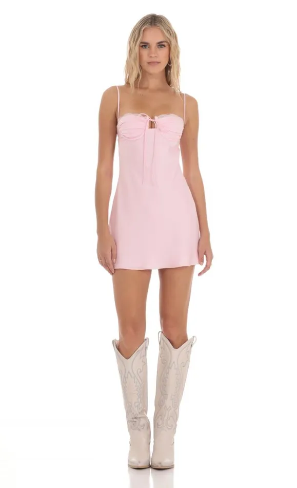 Open Back Dress Pink Women LUCY IN THE SKY Mini Dresses Open Back Dress Pink Women LUCY IN THE SKY Mini Dresses
