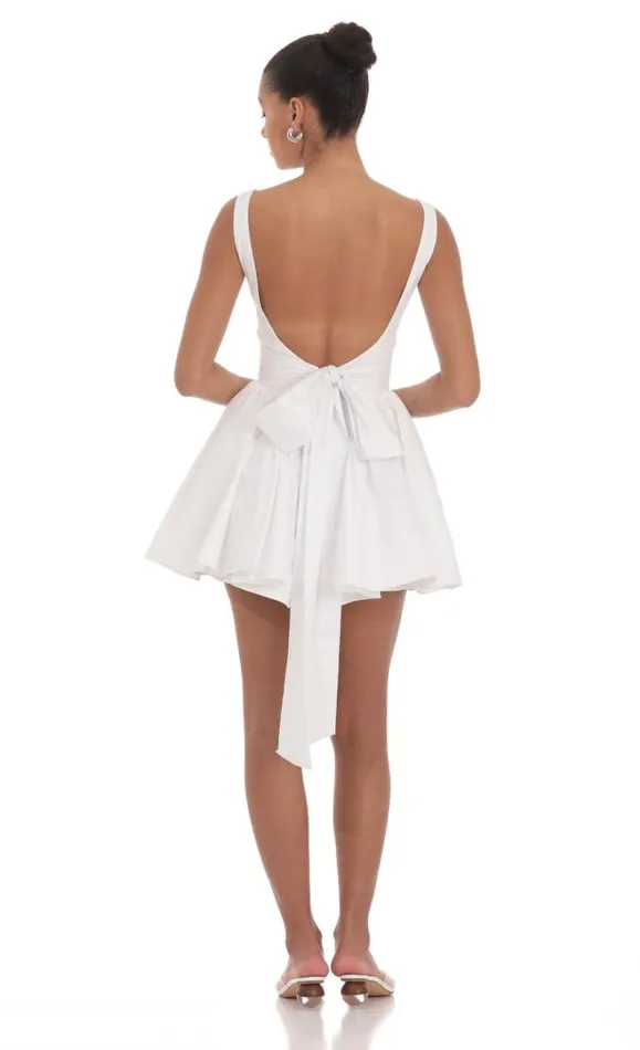 Open Back Flare Dress White Women LUCY IN THE SKY Mini Dresses Open Back Flare Dress White Women LUCY IN THE SKY Mini Dresses