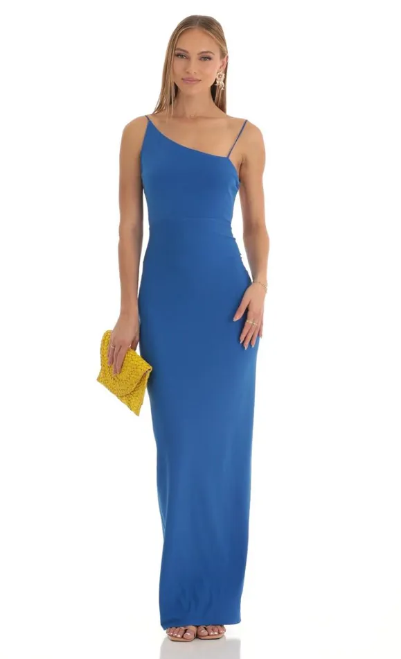 Open Back Maxi Dress Blue Women LUCY IN THE SKY Maxi Dresses