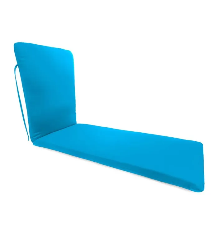 Outdoor Living Sunbrella Chaise Cushion With Ties 76034 X 23034 X 3034 Hinged 47034 From Bottom 8211 Beachglass Plow and Hearth Outdoor Furniture Cushions