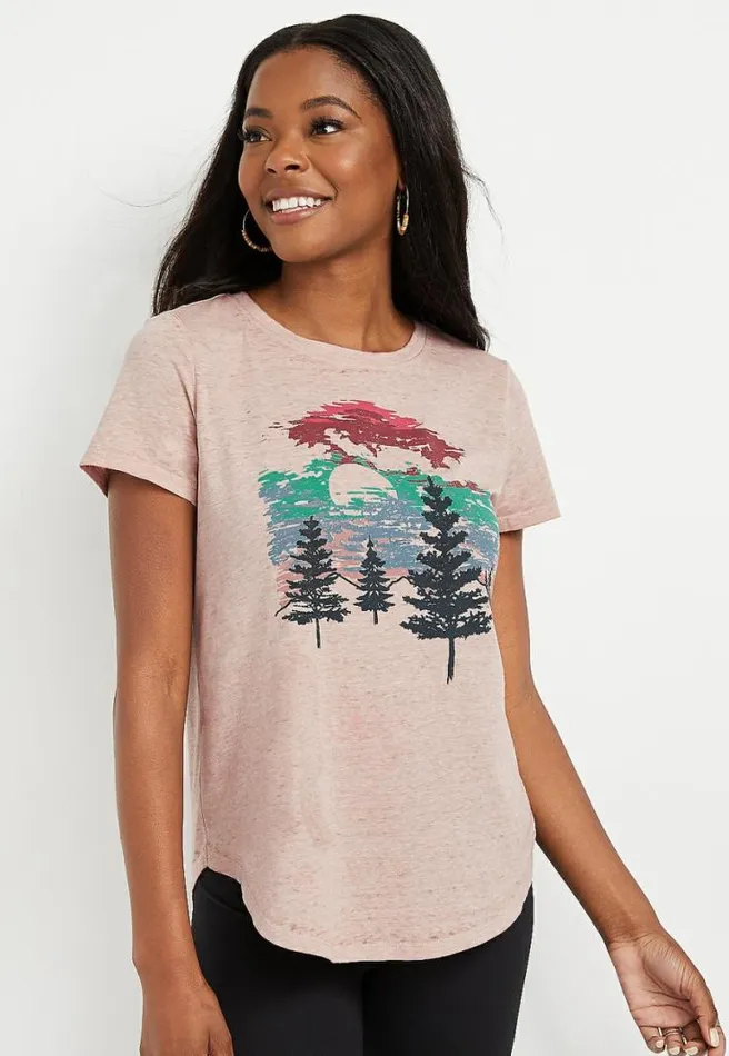 Outdoor Scenery Graphic Tee Women Maurices Tops