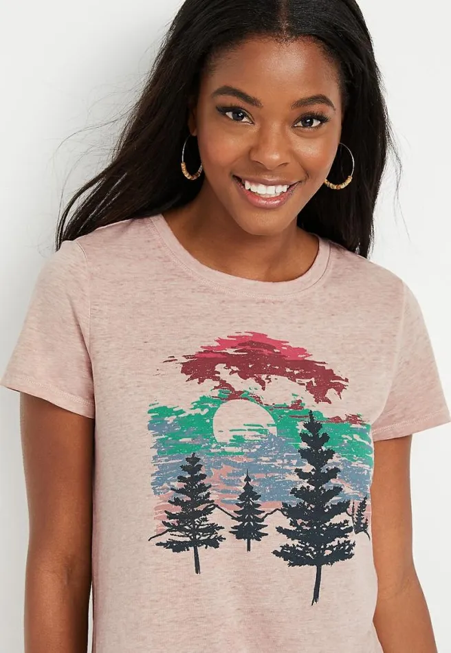 Outdoor Scenery Graphic Tee Women Maurices Tops