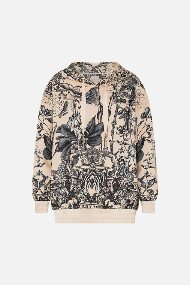 OVERSIZE BOYFRIEND HOODIE WITH SILK BANDS ETCHED INTO ETERNITY Etched Into Eternity Womens Camilla Knitwear