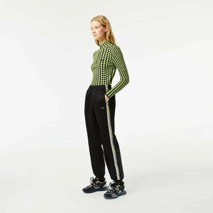 Pants and Leggings Women Lacoste Womens Logo Stripe Joggers Black 031