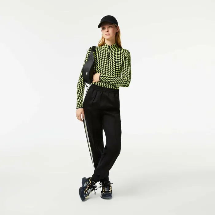Pants and Leggings Women Lacoste Womens Logo Stripe Joggers Black 031
