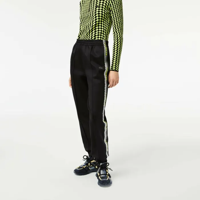 Pants and Leggings Women Lacoste Womens Logo Stripe Joggers Black 031