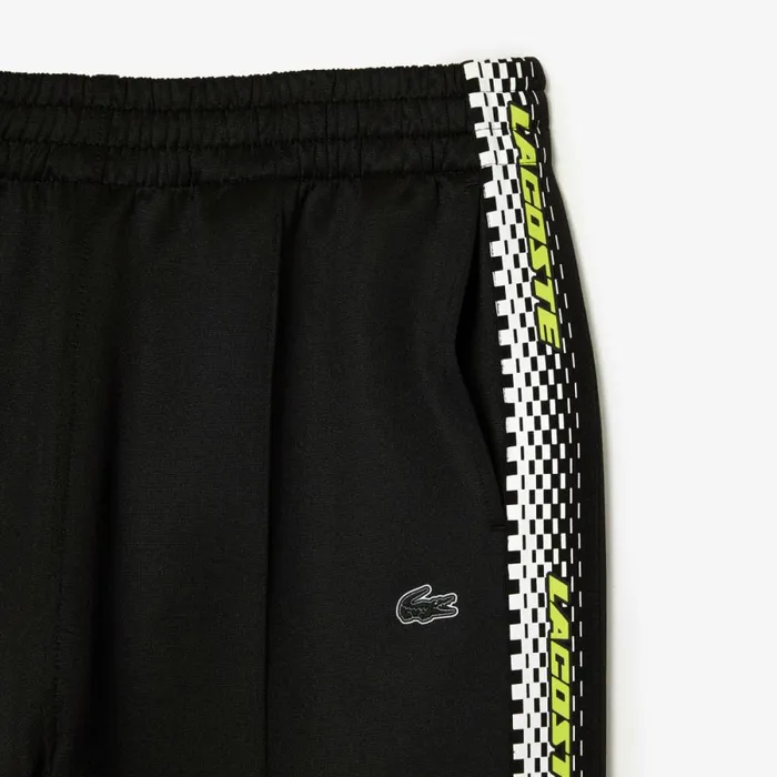 Pants and Leggings Women Lacoste Womens Logo Stripe Joggers Black 031