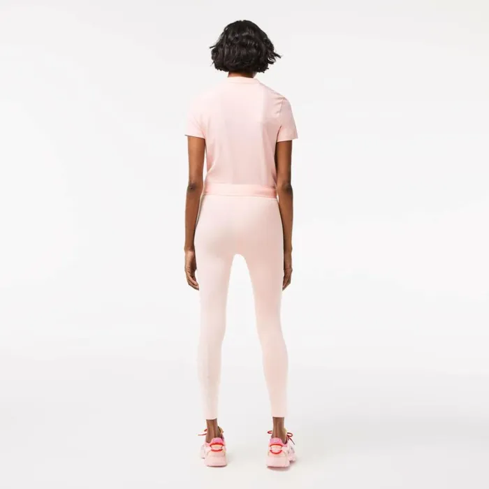 Pants and Leggings Women Lacoste Womens SPORT 78 Length Recycled Polyester Leggings Waterlily Pink Kf9