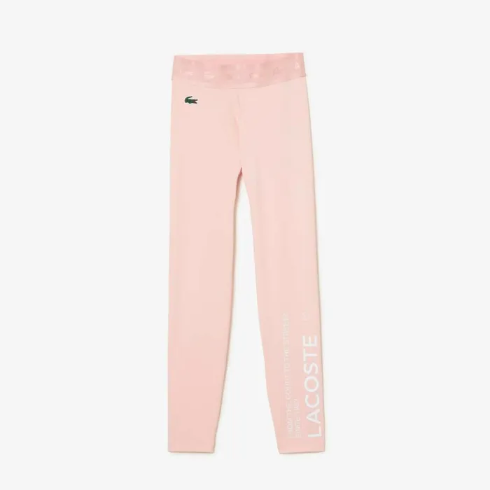 Pants and Leggings Women Lacoste Womens SPORT 78 Length Recycled Polyester Leggings Waterlily Pink Kf9
