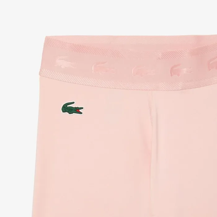 Pants and Leggings Women Lacoste Womens SPORT 78 Length Recycled Polyester Leggings Waterlily Pink Kf9