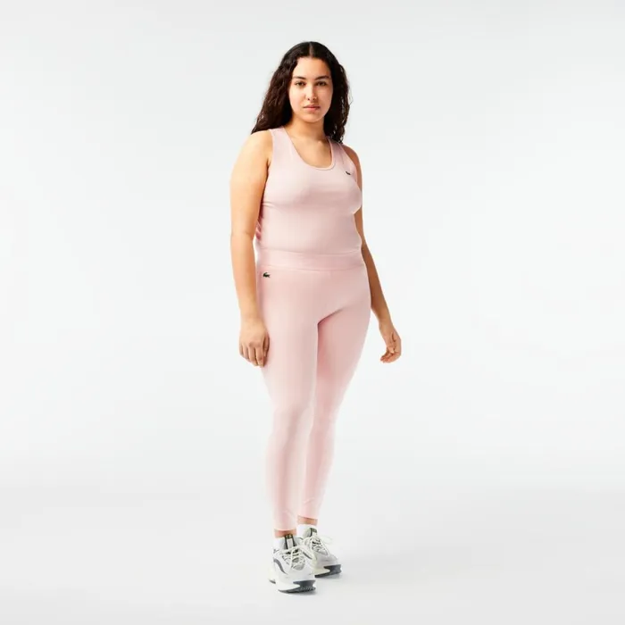 Pants and Leggings Women Lacoste Womens SPORT 78 Length Recycled Polyester Leggings Waterlily Pink Kf9