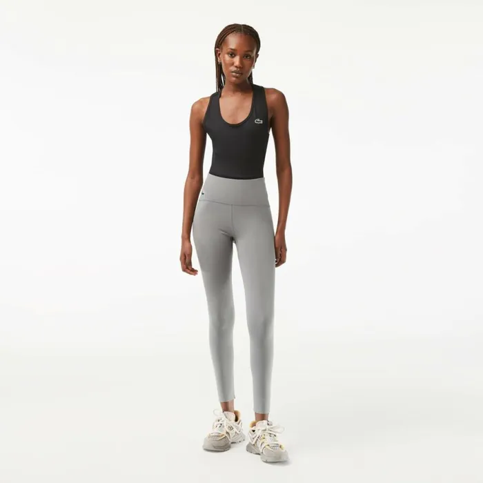 Pants and Leggings Women Lacoste Womens SPORT Sculpting Leggings Grey Chine Yrd