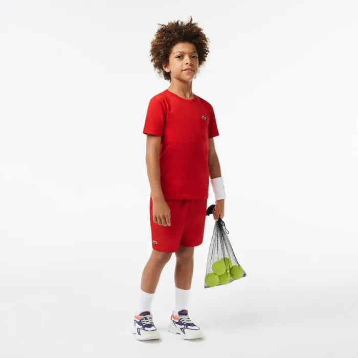Pants and Shorts Kids Lacoste Kids039 SPORT Diamond Weave Shorts Red 240