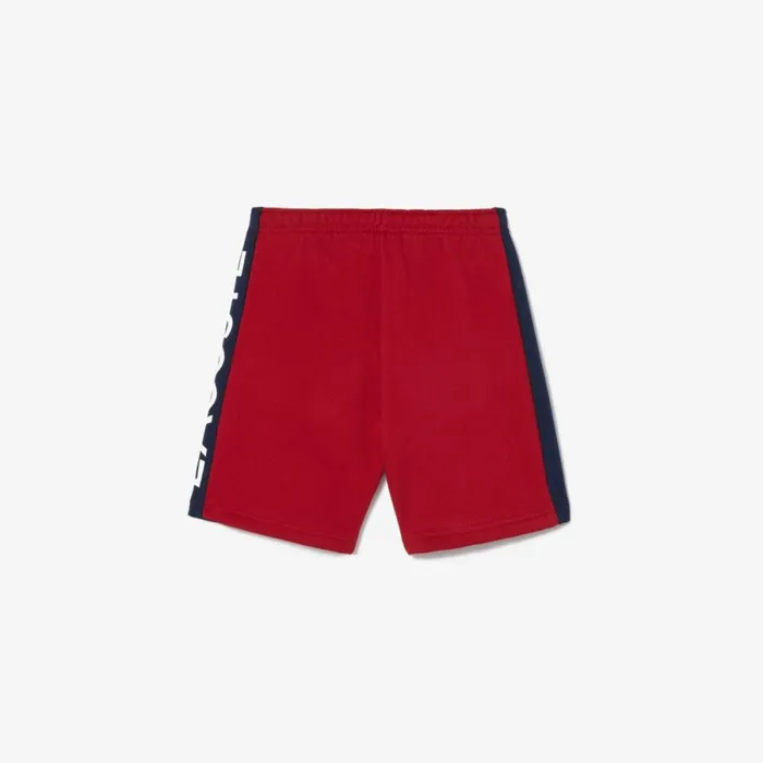 Pants and Shorts Kids Lacoste Kids Striped Organic Cotton Shorts Bordeaux Navy Blue Iqf