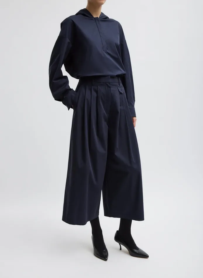 Pants and Shorts Women Tibi Bio Twill Triple Pleat Cropped Pant