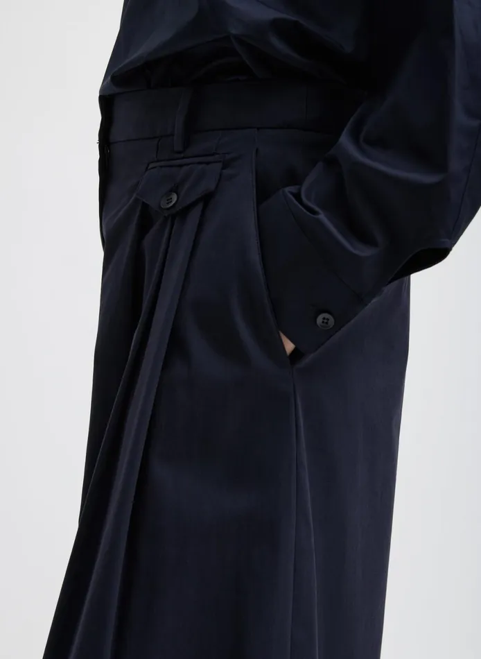 Pants and Shorts Women Tibi Bio Twill Triple Pleat Cropped Pant